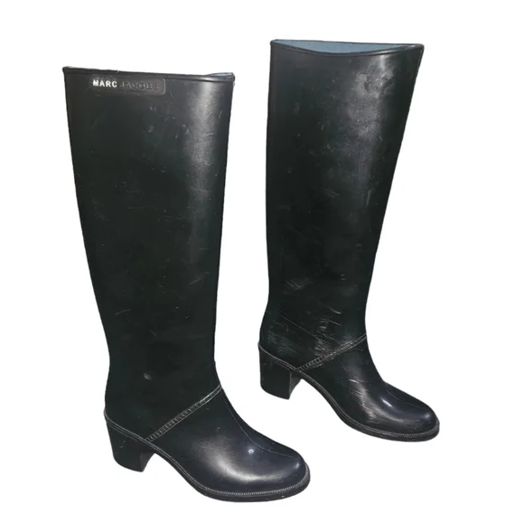 Vtg Marc Jacobs | Logo plaque | Rubber Rain boots | Made in Italy | 90s - Picture 7 of 12